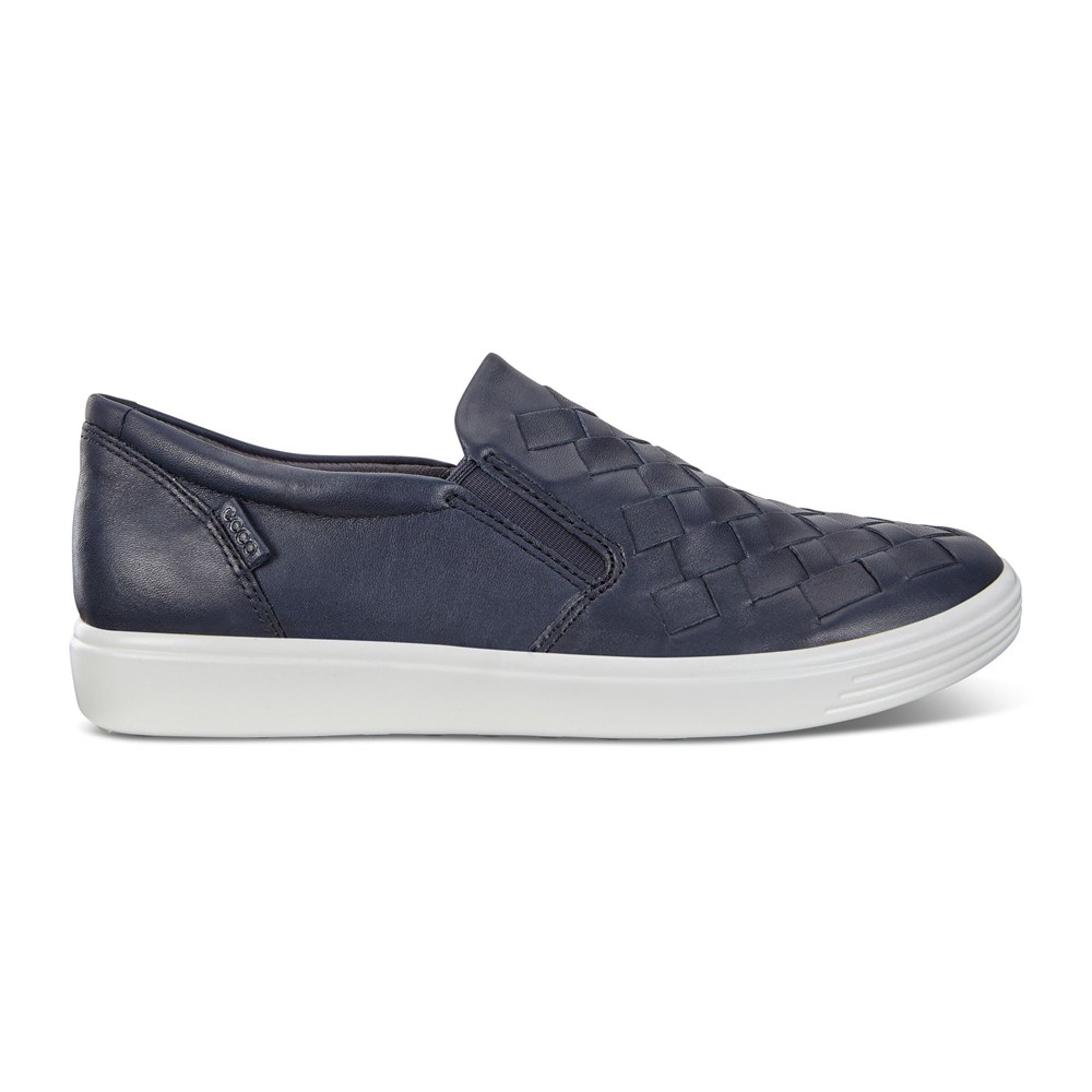 Womens Sneakers - ECCO Soft 7 - Navy - 4132QWTFC